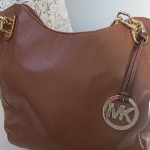 Michael Kors Tan and Goldtone Handbag 13x9x3